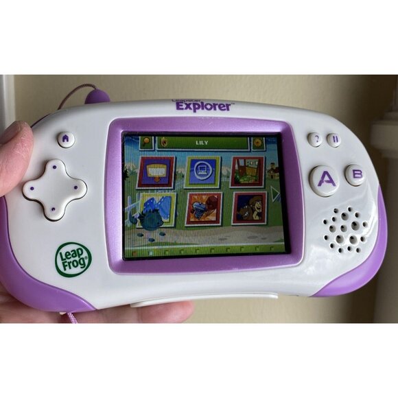 LeapFrog Leapster Explorer Learning Game Console System Purple HandHeld Tested - Picture 1 of 16